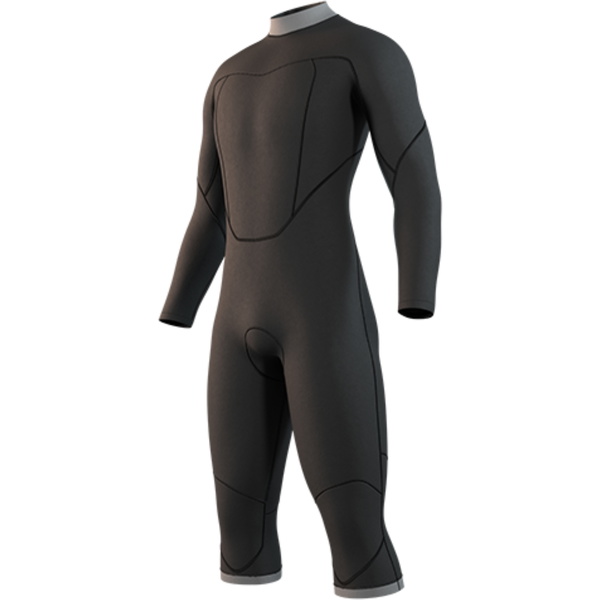 2026 Mystic Herre Brand 3/2mm Lange &aelig;rmer Korte Ben Back Zip V&aring;ddragt 35000.250032 - Black